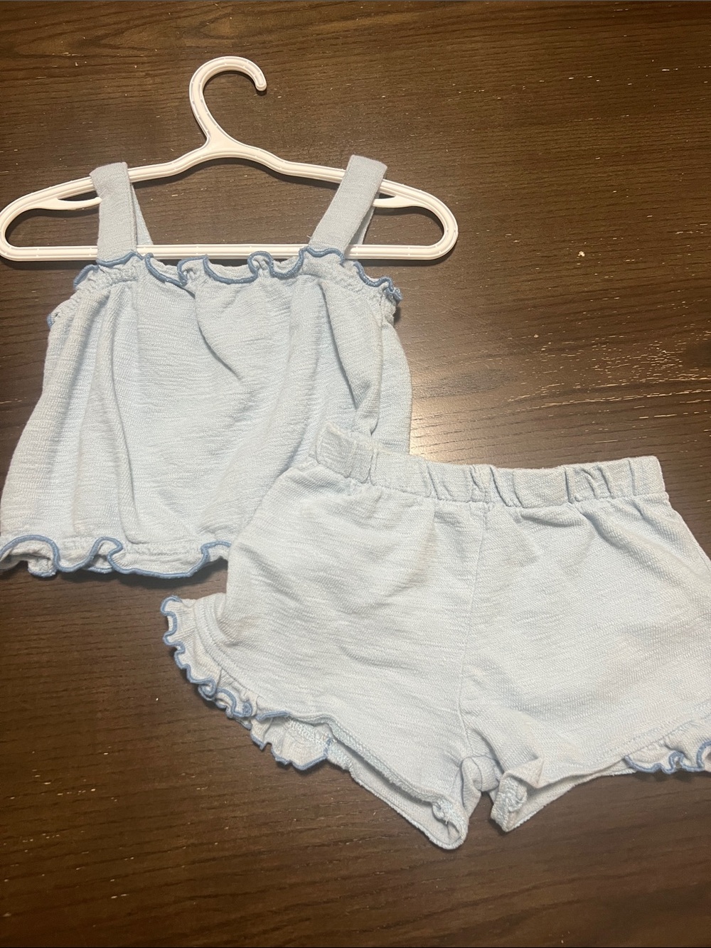 Old Navy Light Blue Ruffle Tank & Shorts Set